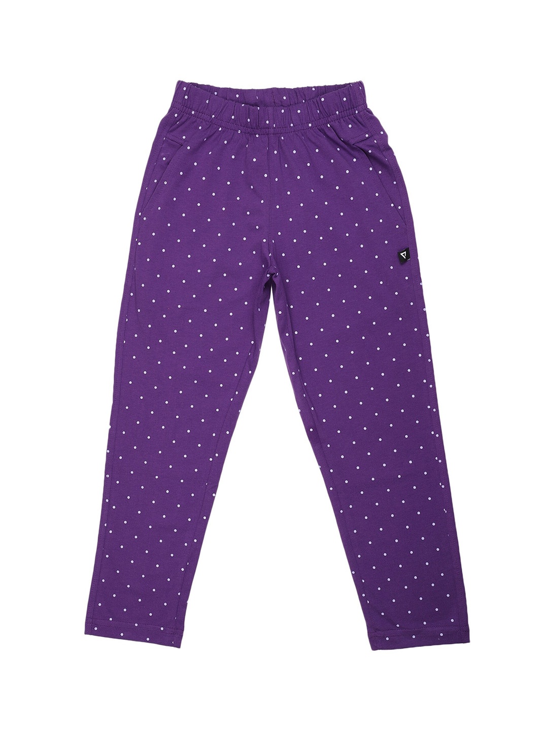 

PROTEENS Girls Polka Dot Printed Cotton Track Pants, Violet