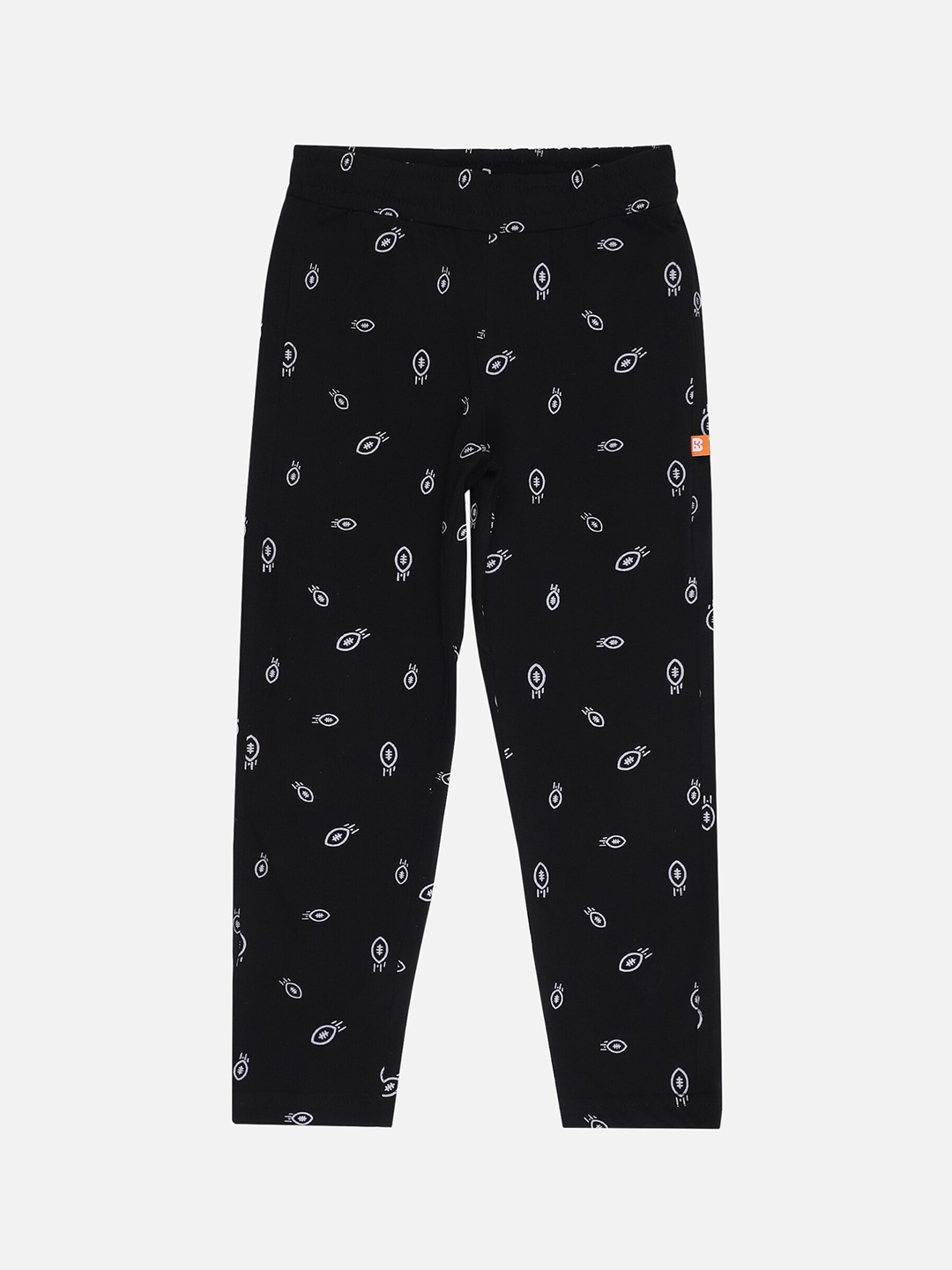 

PROTEENS Boys Mid-Rise Printed Cotton Track Pants, Black