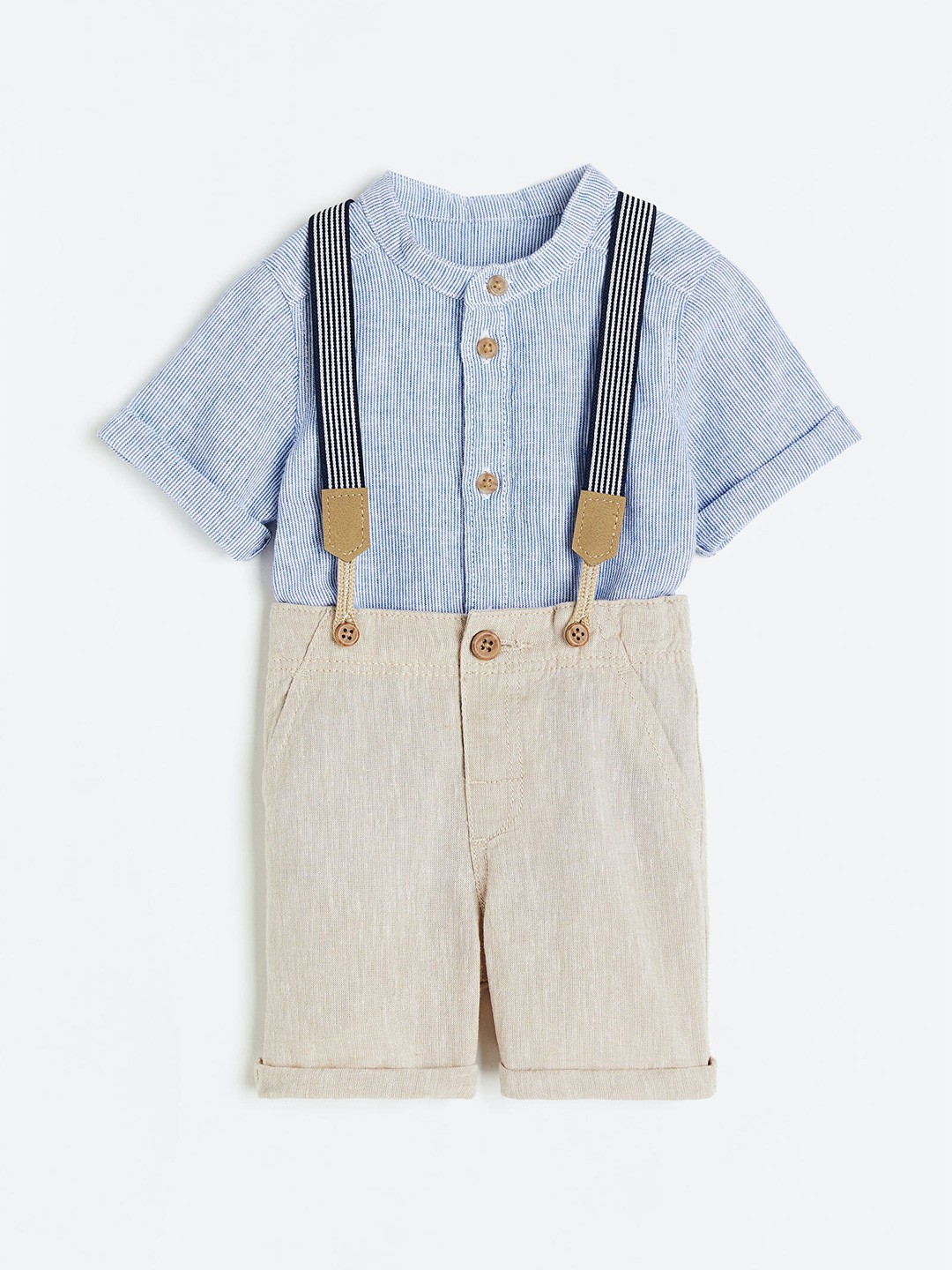 

H&M Boys 2-Piece Set with Braces, Blue