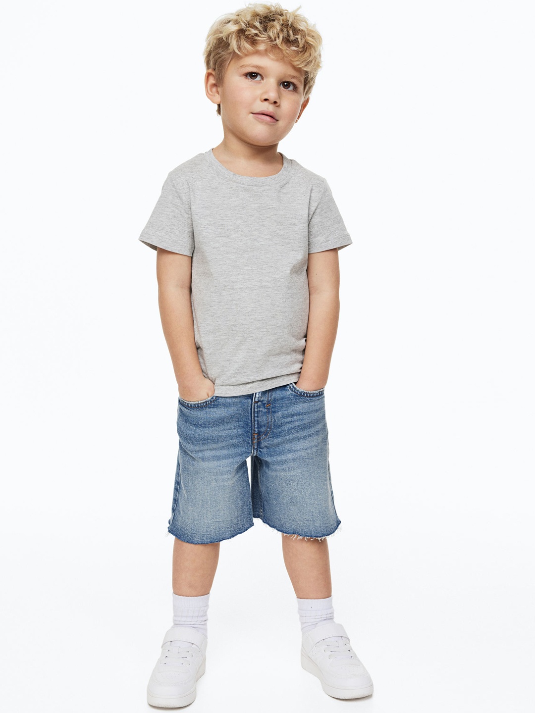 

H&M Boys Loose Fit Denim Shorts, Blue