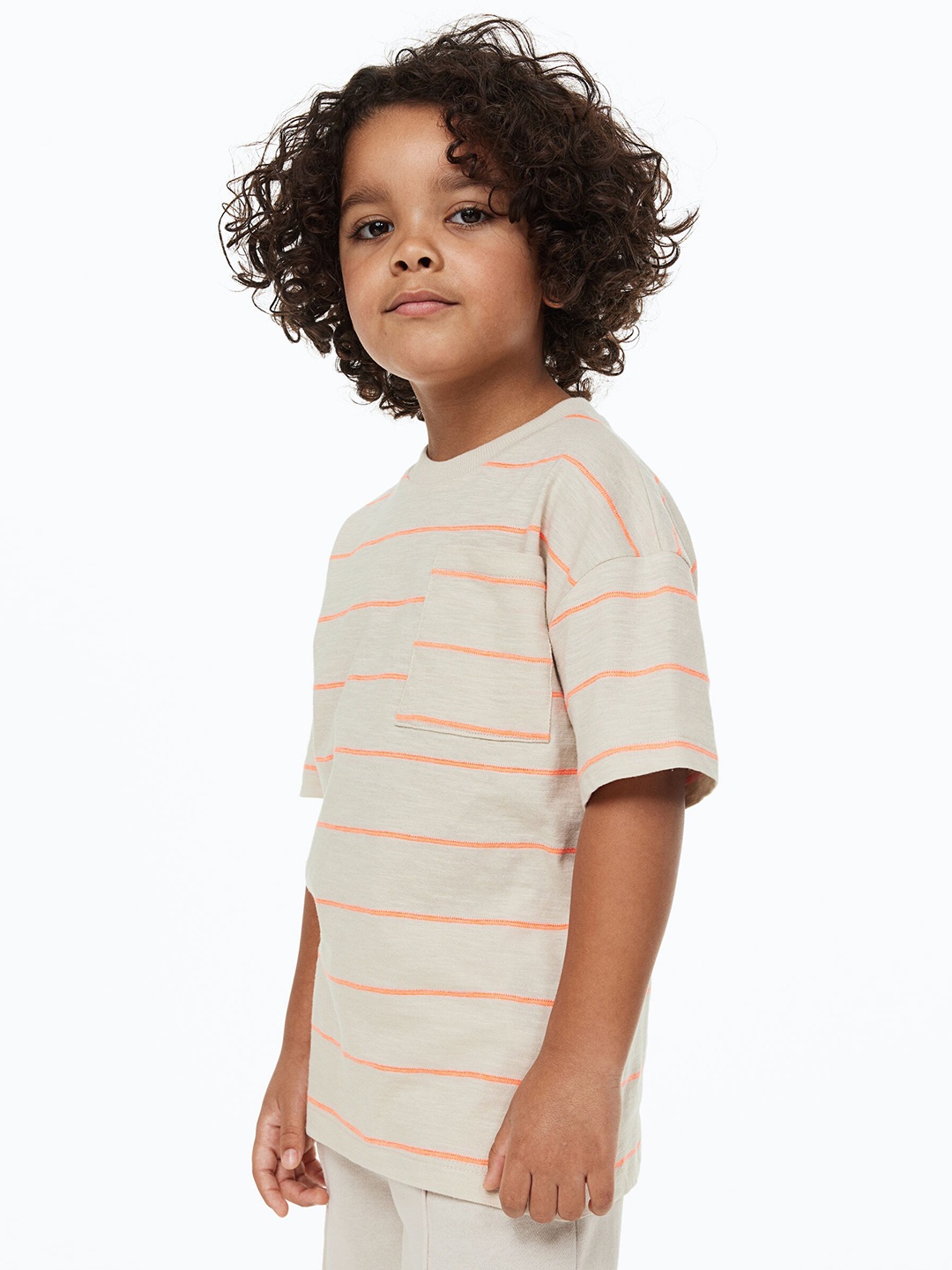 

H&M Boys Oversized Jersey T-Shirt, Beige