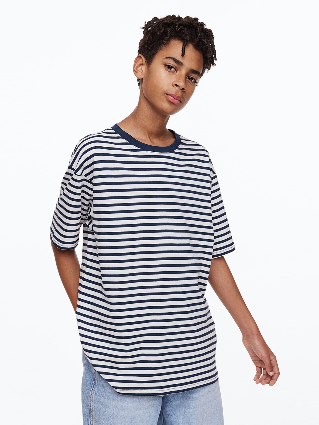 

H&M Boys 3-Pack Oversized T-Shirts, Blue