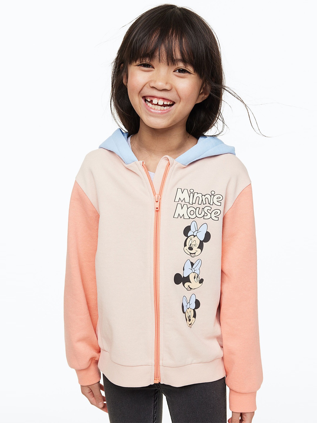 

H&M Girls Printed Zip-Through Hoodie, Pink