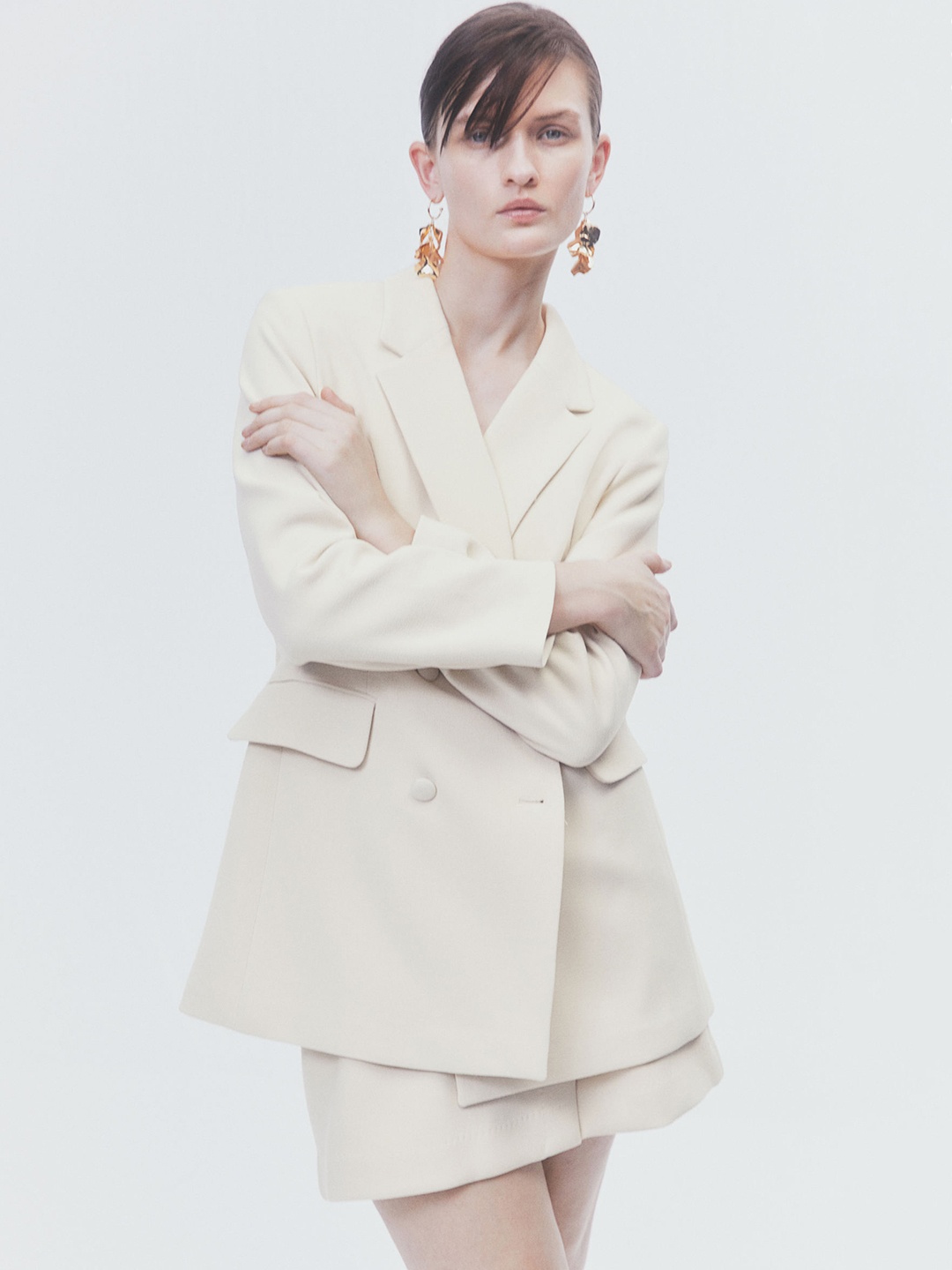 

H&M Women Double Breasted Blazers, Beige
