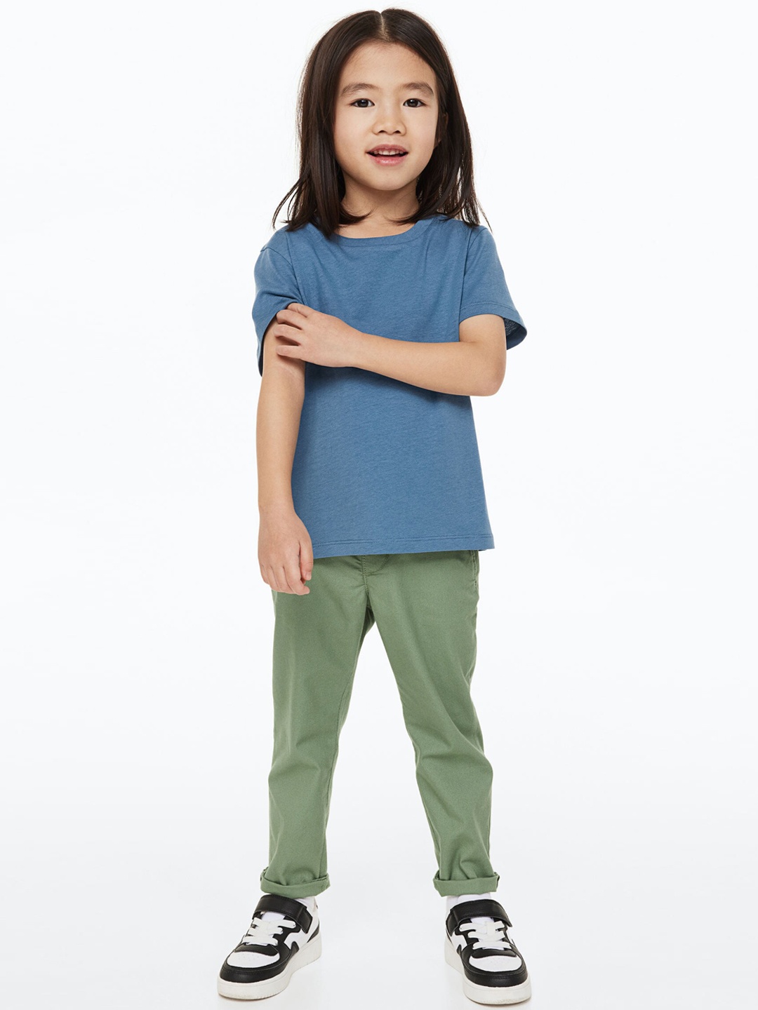

H&M Boys Relaxed Fit Cotton Chinos, Green