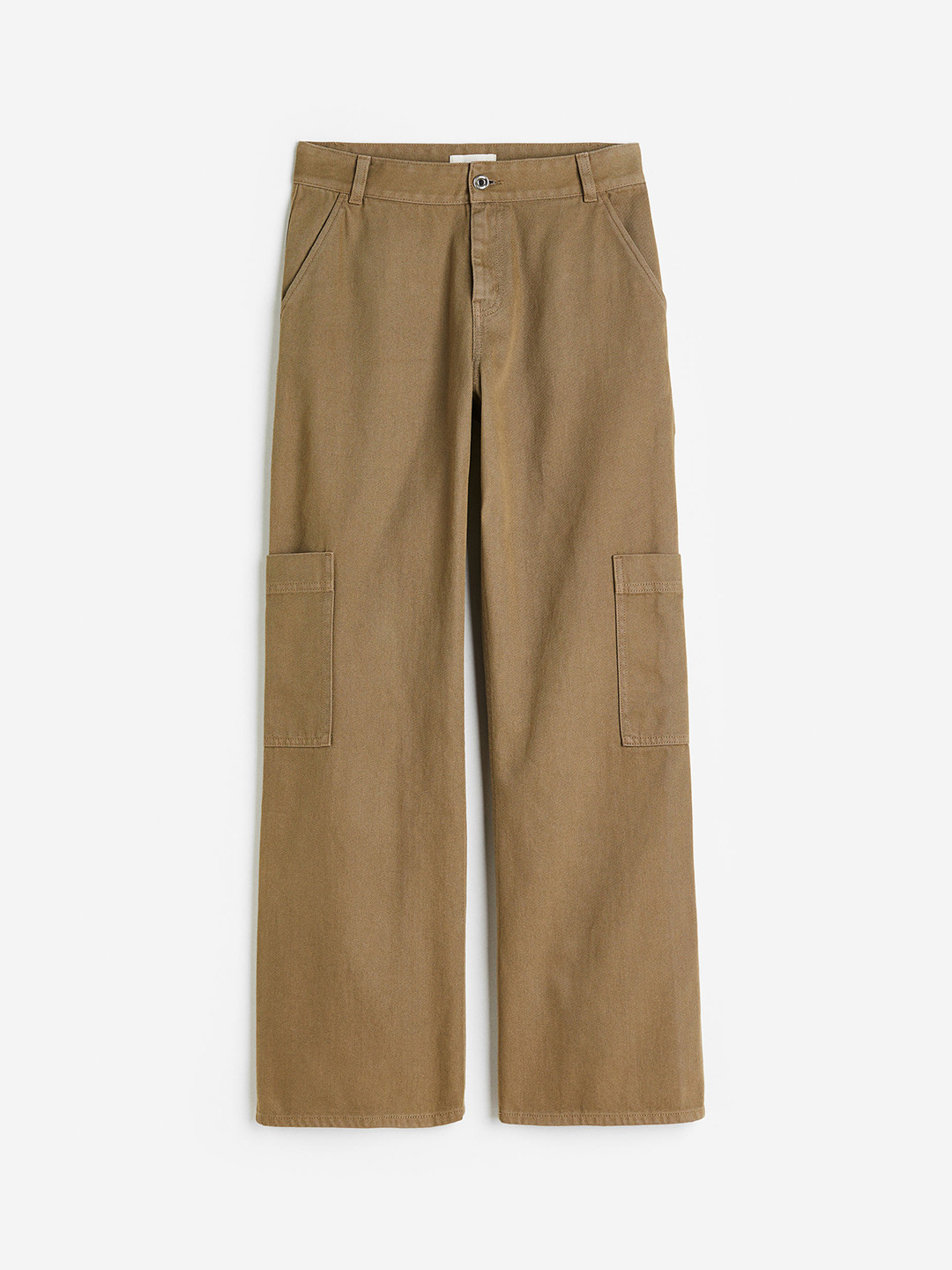 

H&M Women Wide Cargo Trousers, Beige