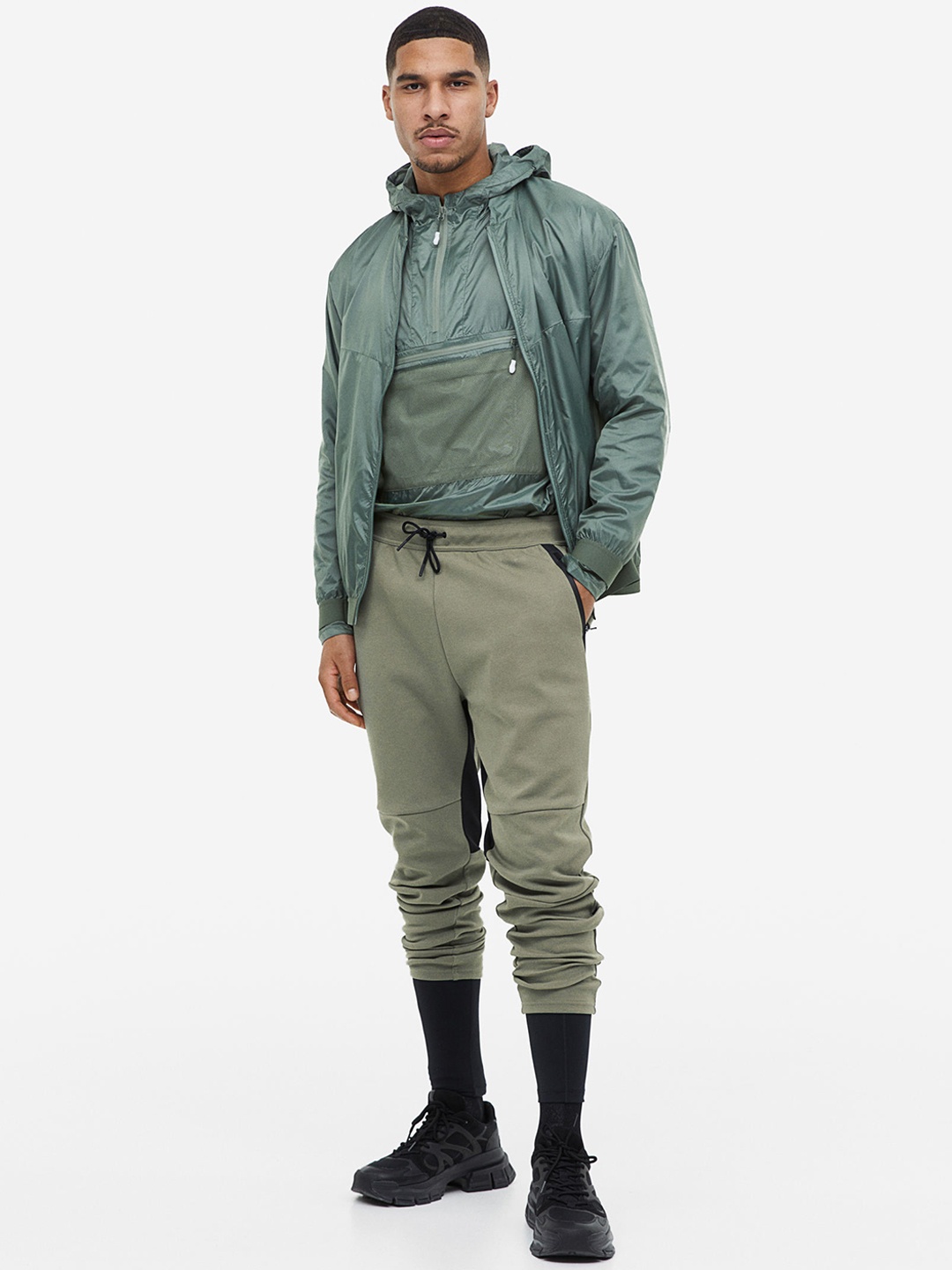 

H&M Men DryMove Sports Joggers, Olive