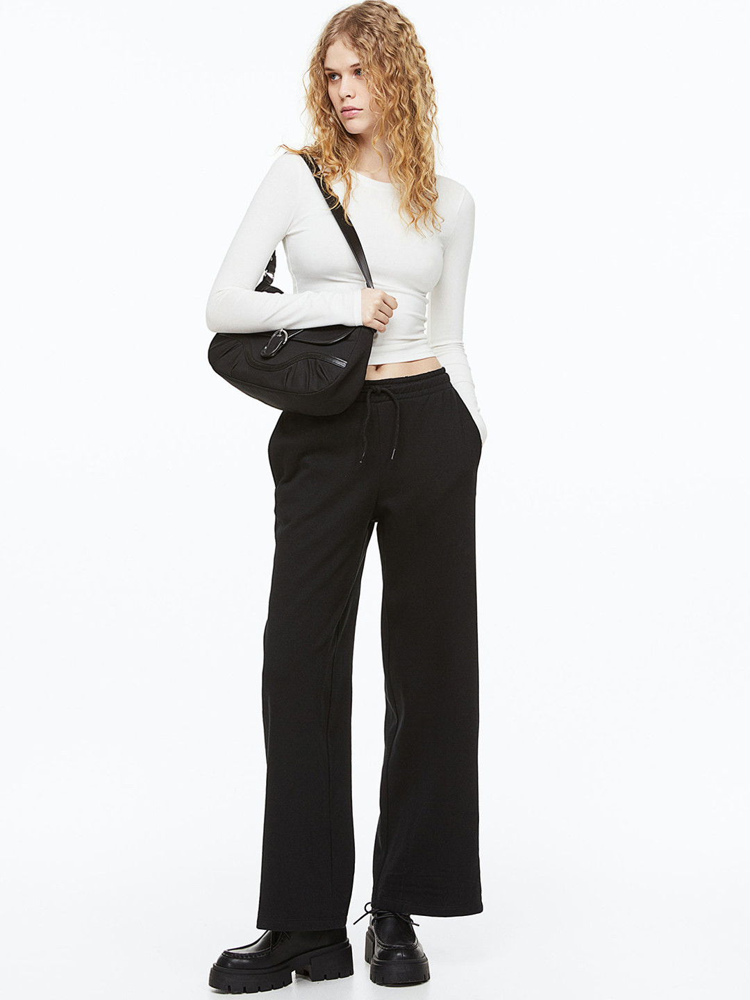

H&M Women Straight Joggers, Black