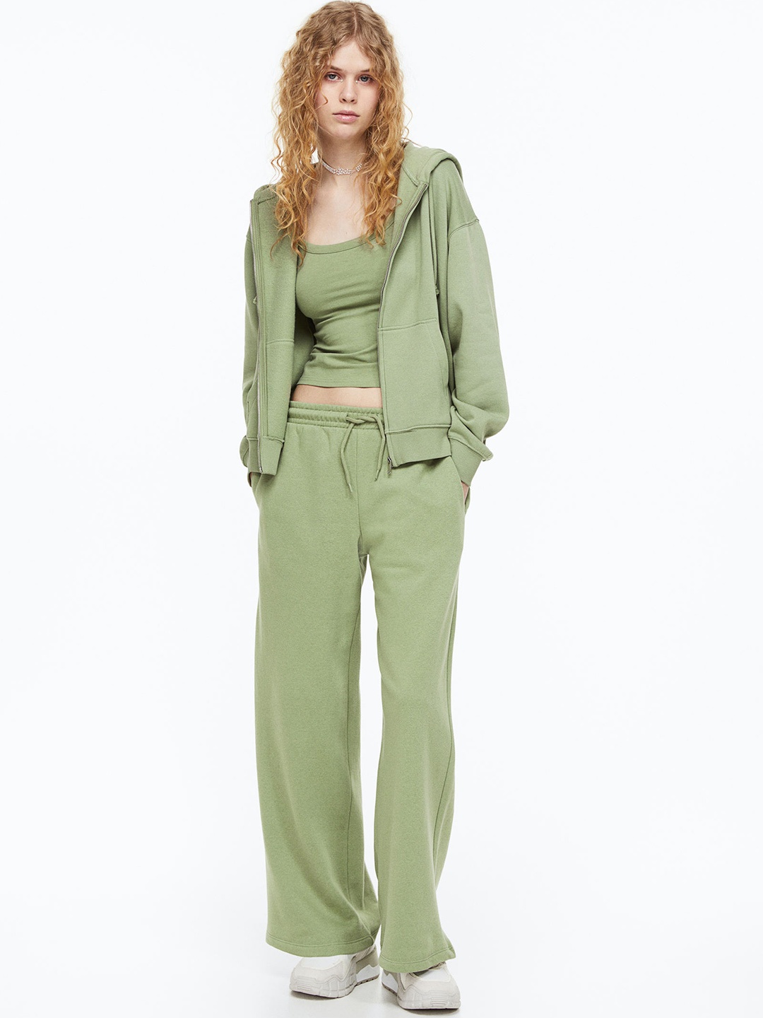 

H&M Women Straight Joggers, Green