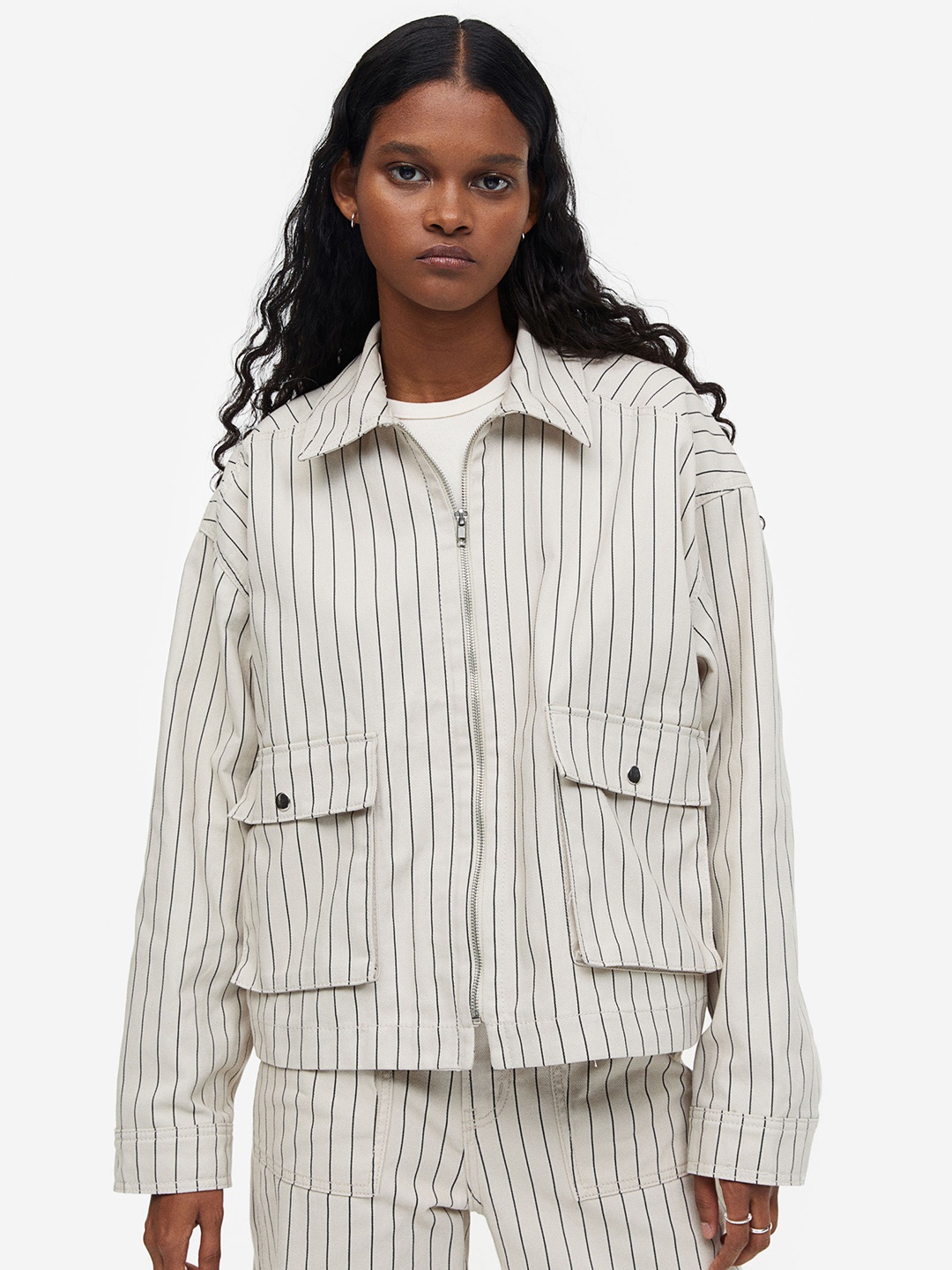 

H&M Women Twill Utility Jacket, Beige