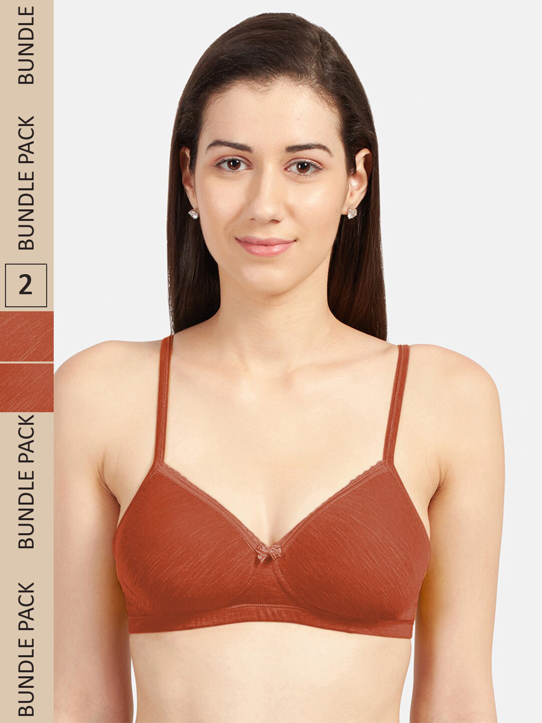 

Sonari Pack of 2 Lightly Padded T-Shirt Bra, Orange
