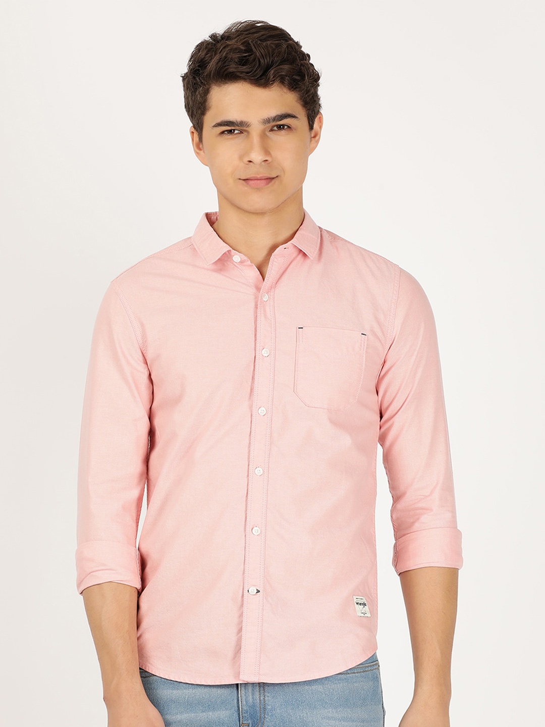 

Wrangler Men Slim Fit Cotton Casual Shirt, Pink