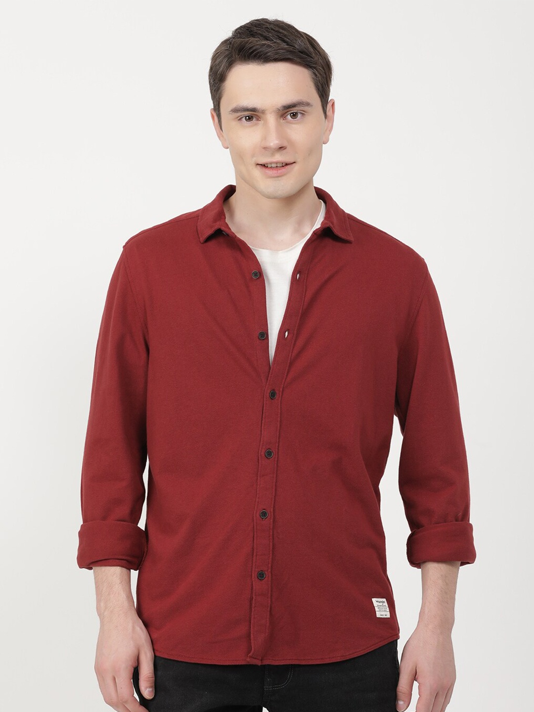 

Wrangler Men Slim Fit Cotton Casual Shirt, Brown