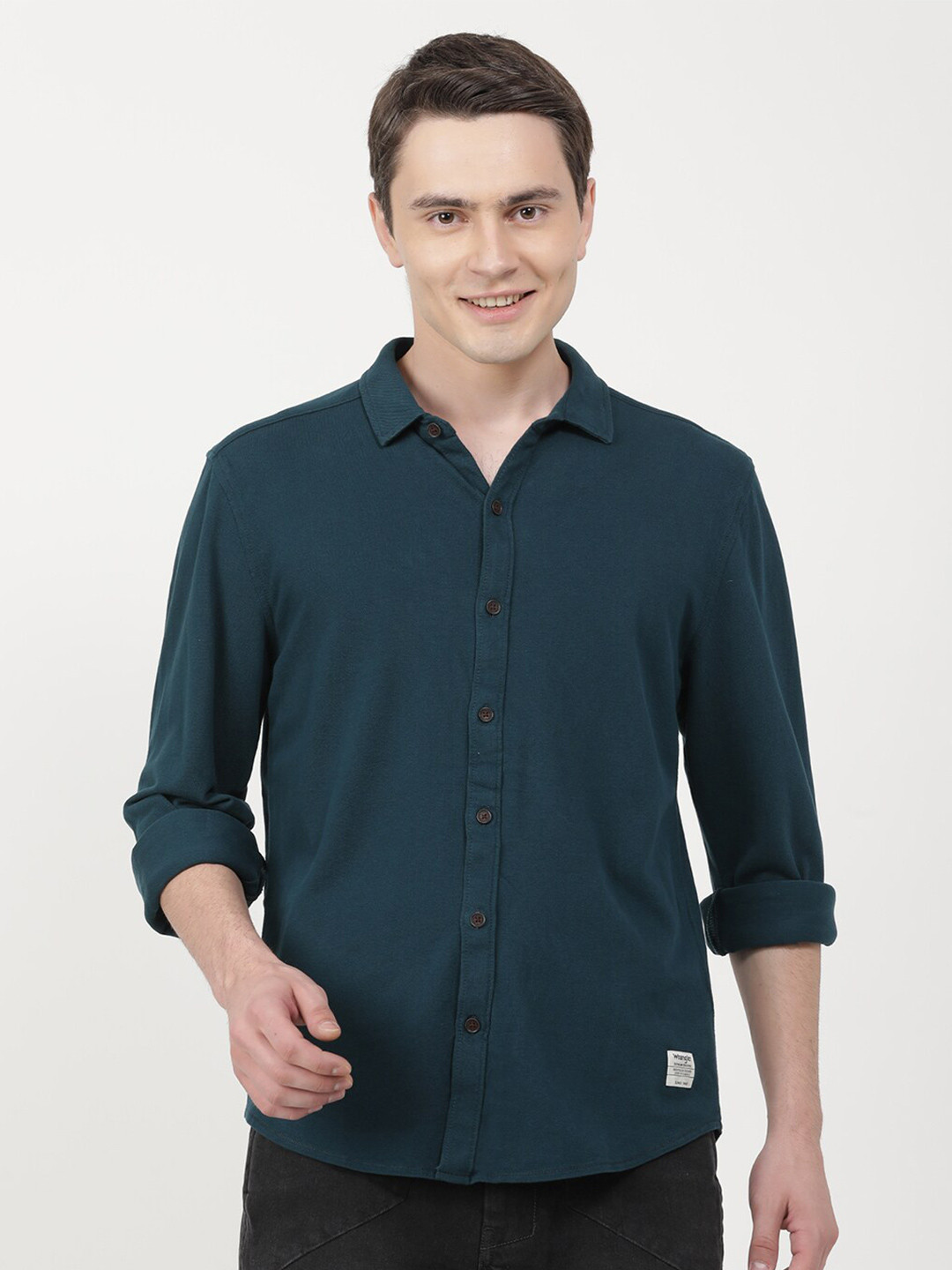 

Wrangler Men Slim Fit Cotton Casual Shirt, Blue