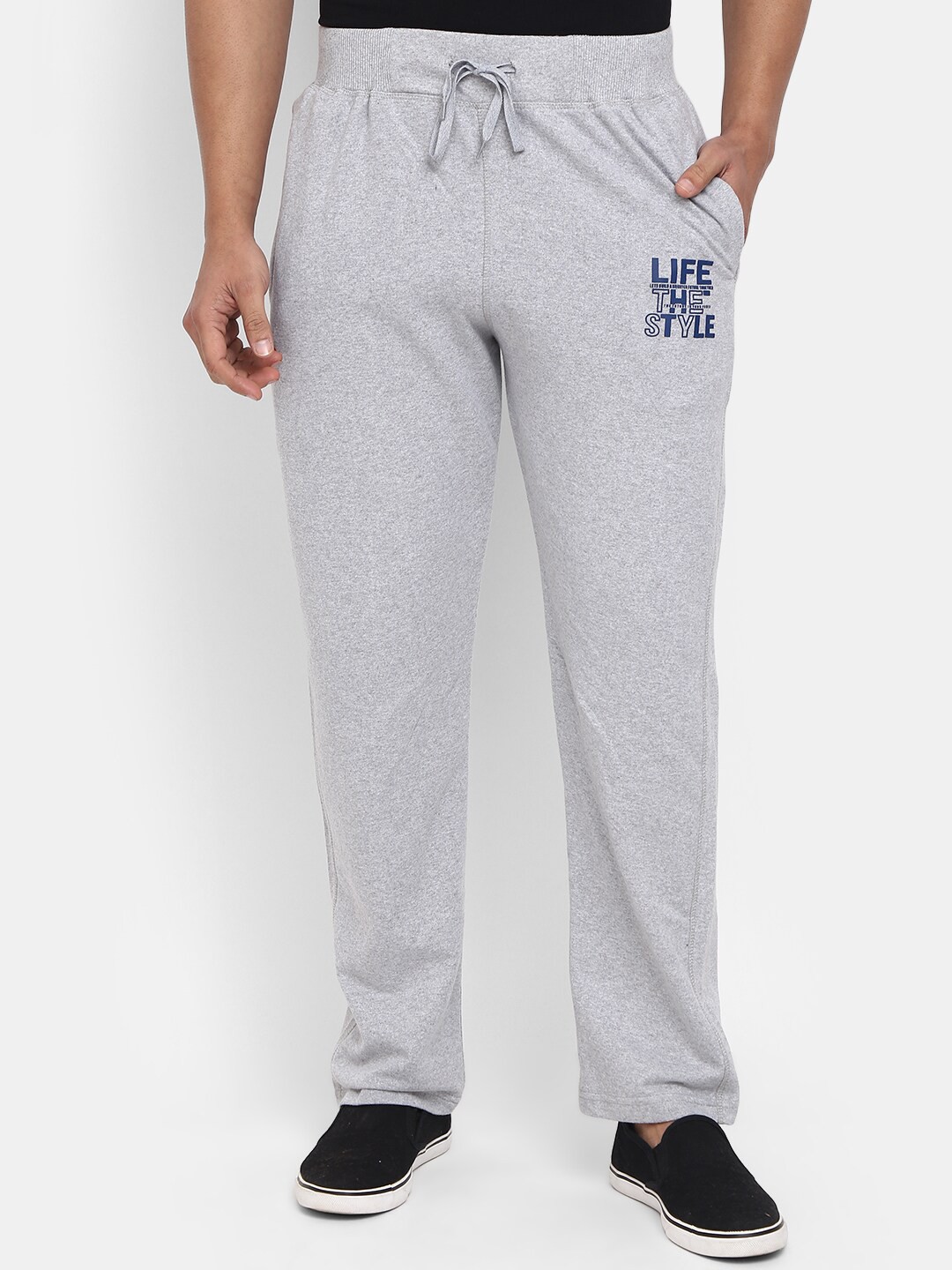 

V-Mart Men Printed Track Pants, Grey