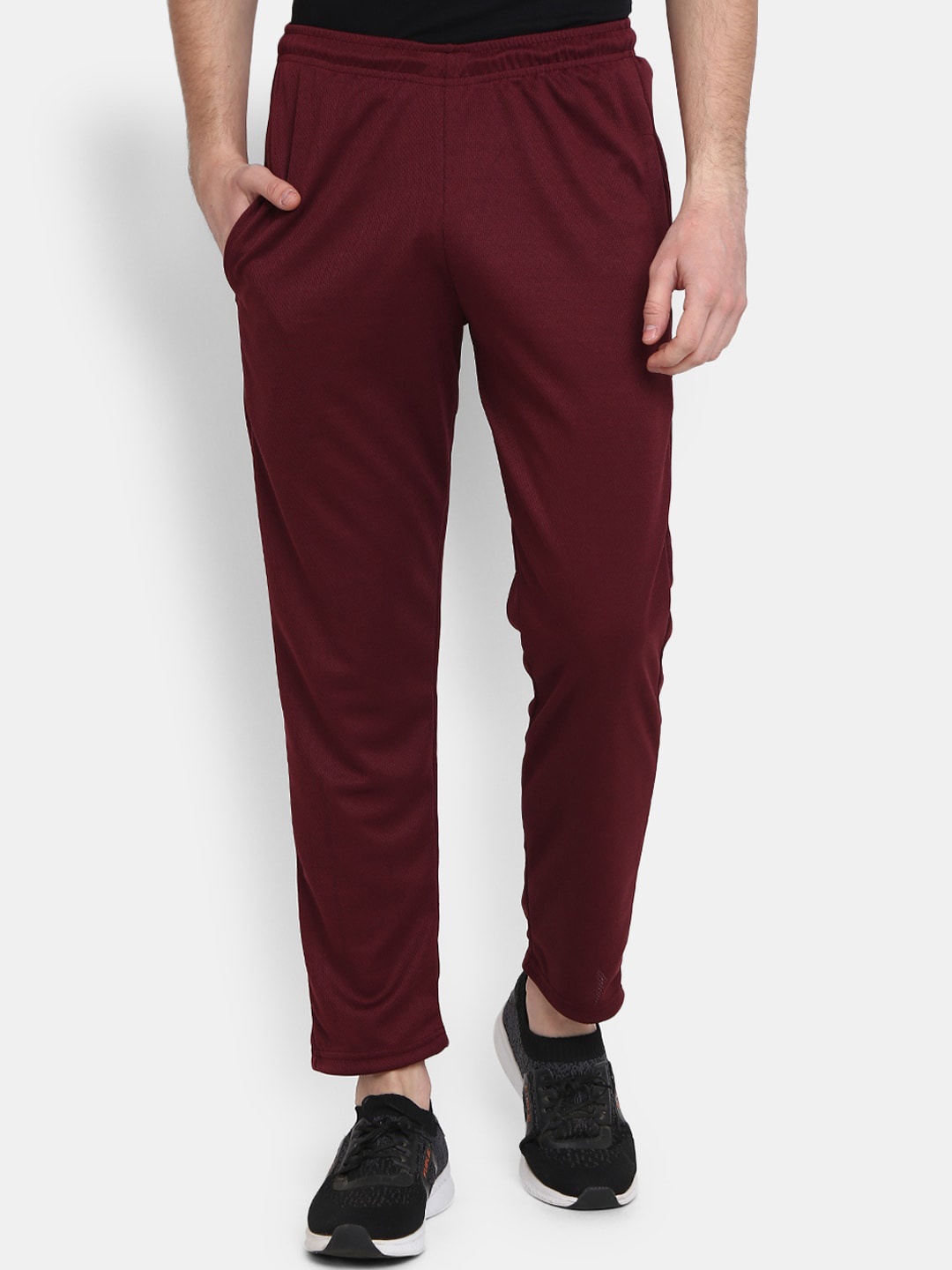 V-Mart Men Regular Fit Track Pants, Burgundy