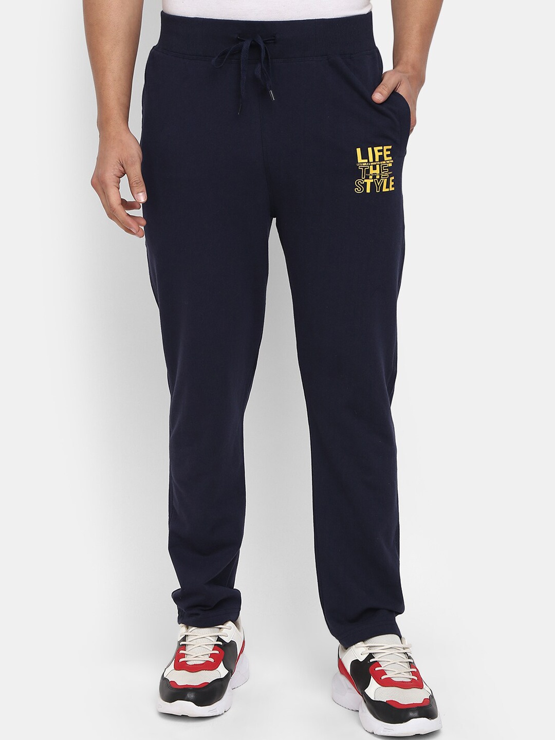 

V-Mart Men Cotton Track Pants, Navy blue
