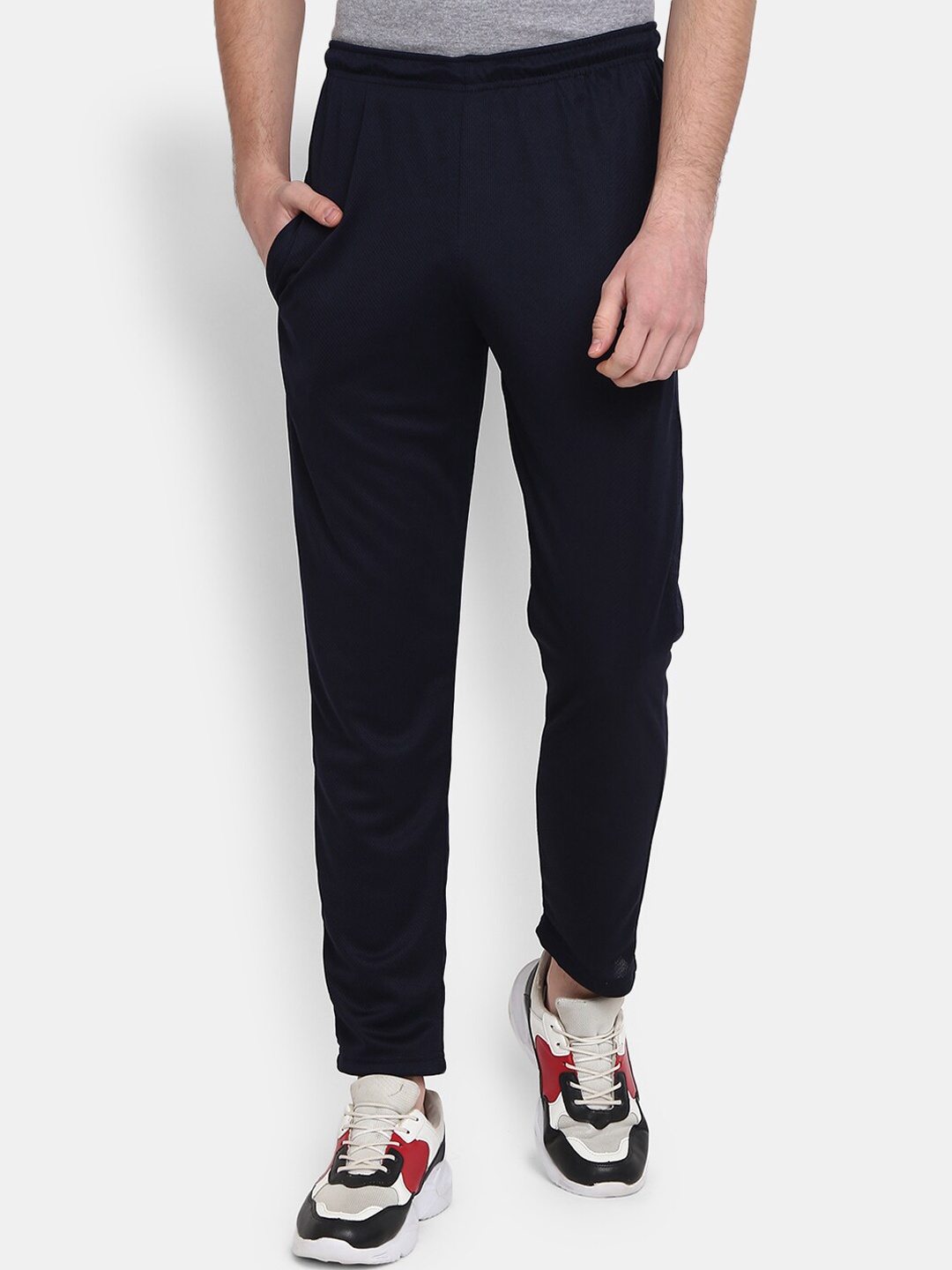 

V-Mart Men Mid-Rise Track Pants, Navy blue