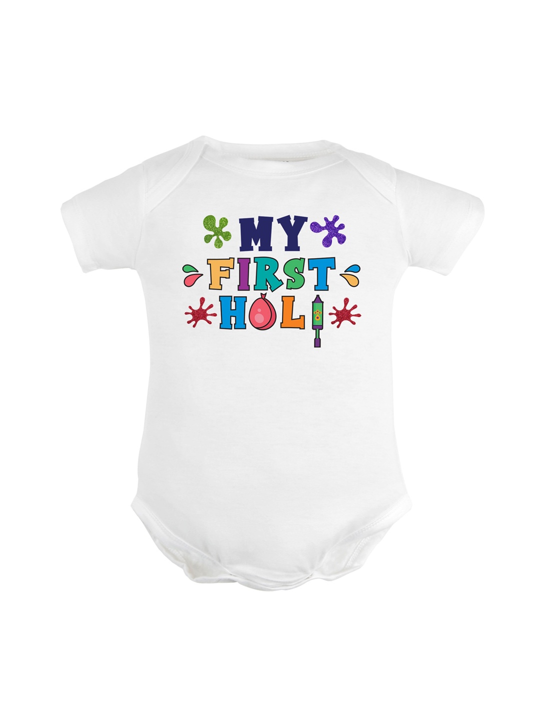

FFLIRTYGO Kids Printed Pure Cotton Romper, White