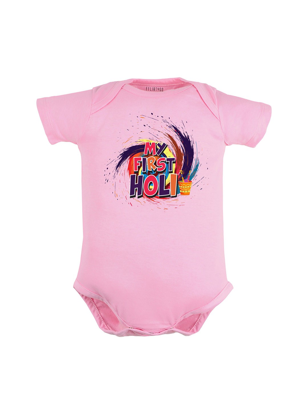 

FFLIRTYGO Infants Kids Printed Cotton Bodysuit, Pink