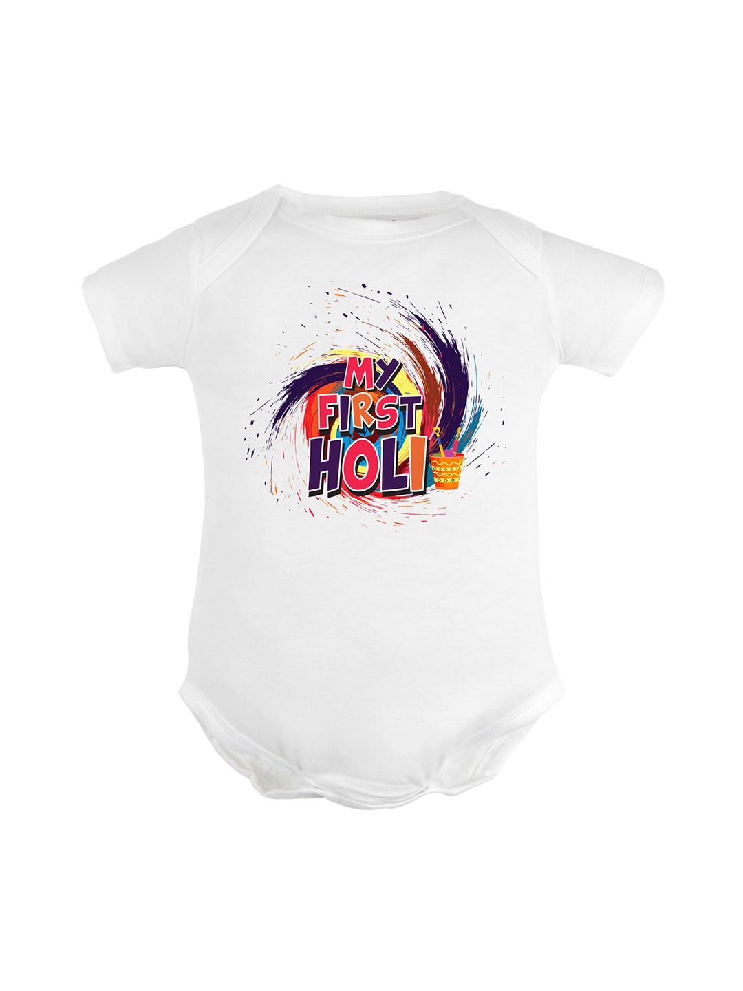 

FFLIRTYGO Infants Kids Printed Pure Cotton Romper, White