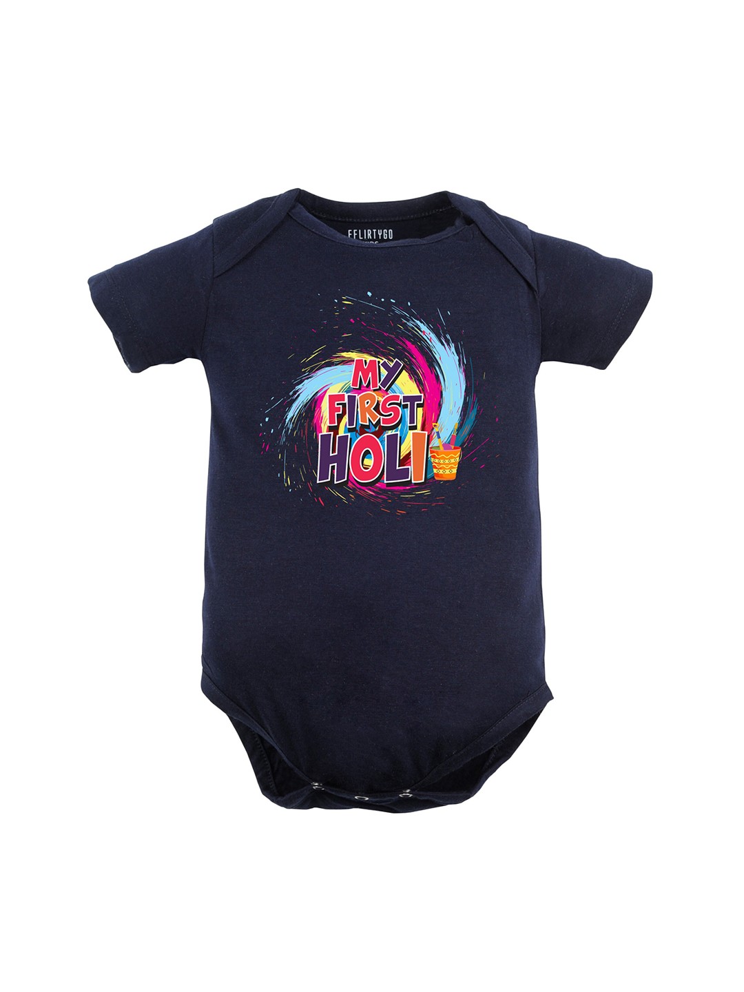 

FFLIRTYGO Infants Kids Printed Pure Cotton Romper, Navy blue