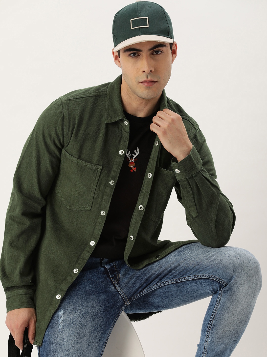 

Kook N Keech Relaxed Casual Shirt, Olive