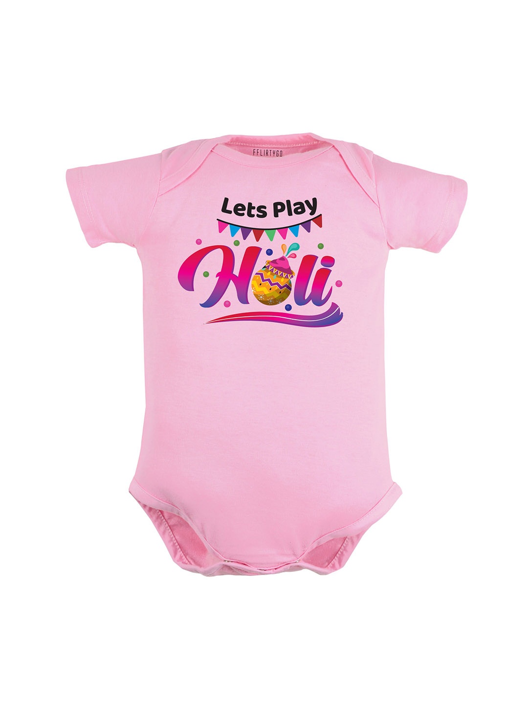 

FFLIRTYGO Infant Kids Printed Pure Cotton Bodysuit, Pink