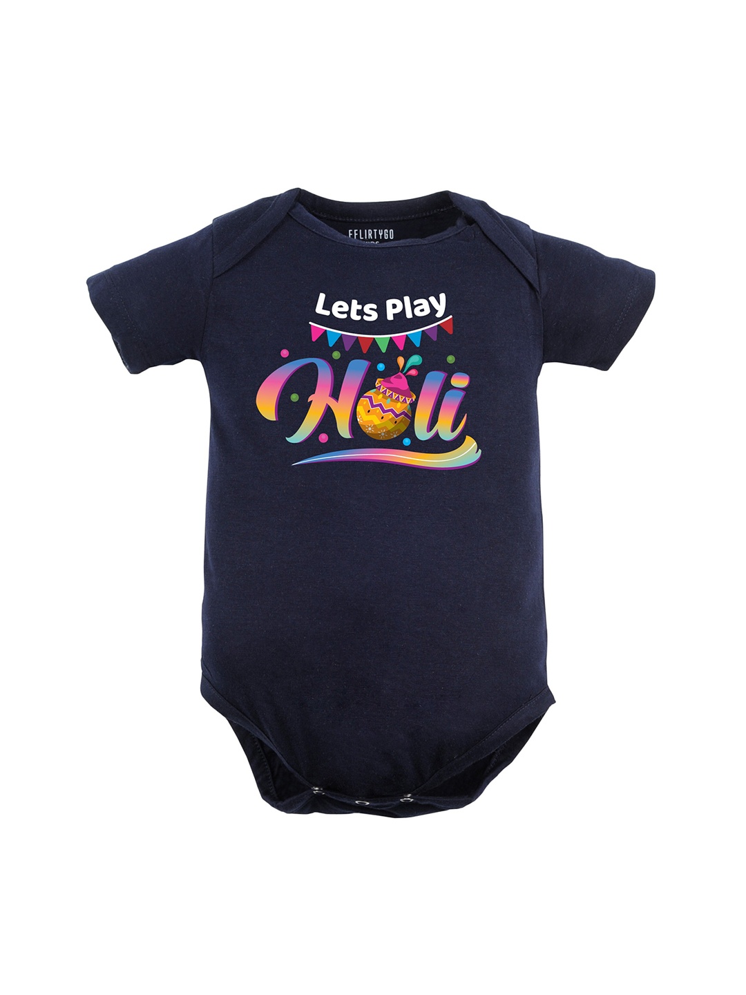 

FFLIRTYGO Infant Kids Printed Pure Cotton Bodysuit, Navy blue