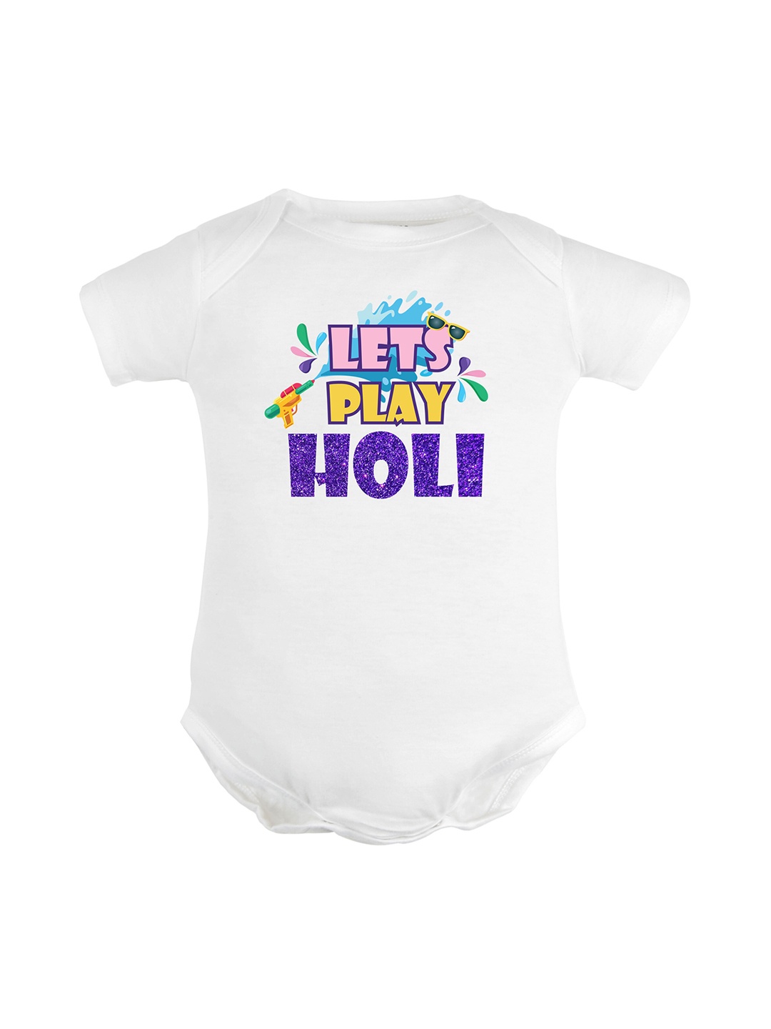 

FFLIRTYGO Infants Kids Printed Cotton Bodysuit, White