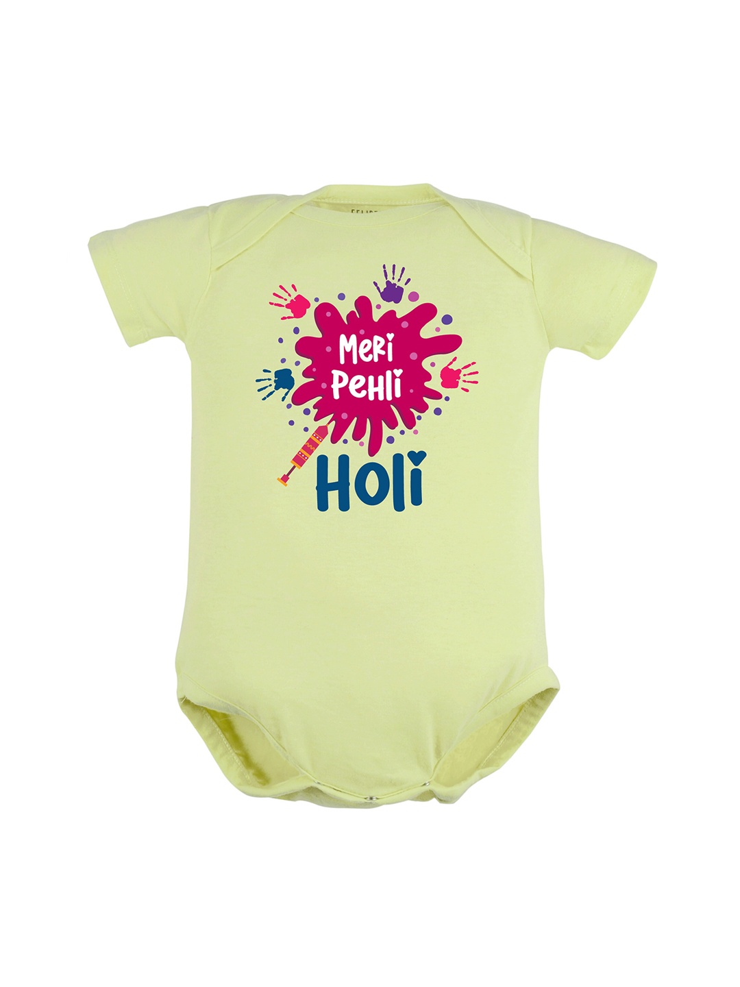 

FFLIRTYGO Infant Kids Holi Printed Pure Cotton Bodysuit, Green