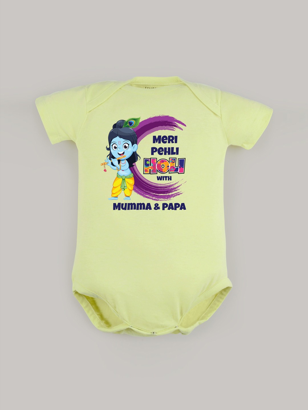 

FFLIRTYGO Infants Graphic Printed Cotton Bodysuit, Yellow