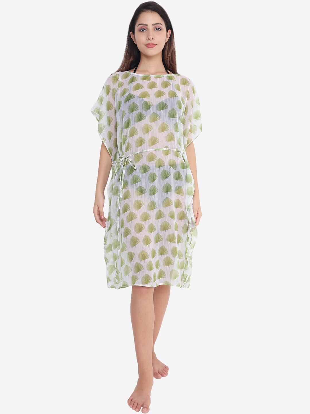 

Beau Design Women Printed Cover Up Kaftan Dress, Olive