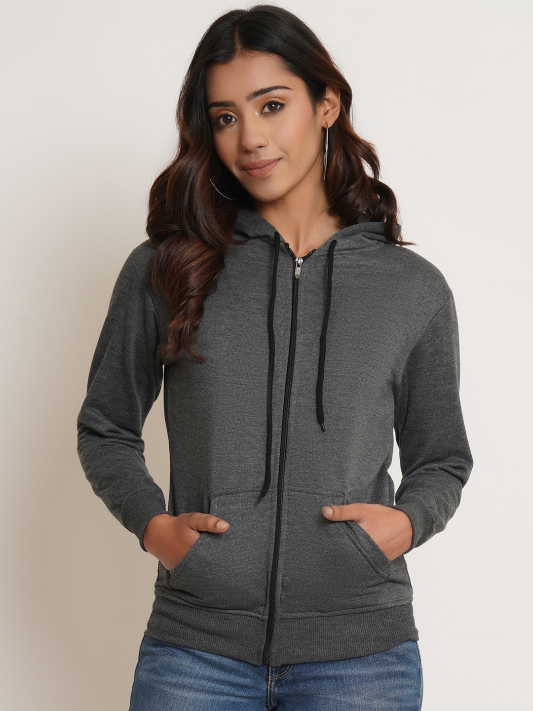 Purple State Women Hooded Sweatshirt, Grey