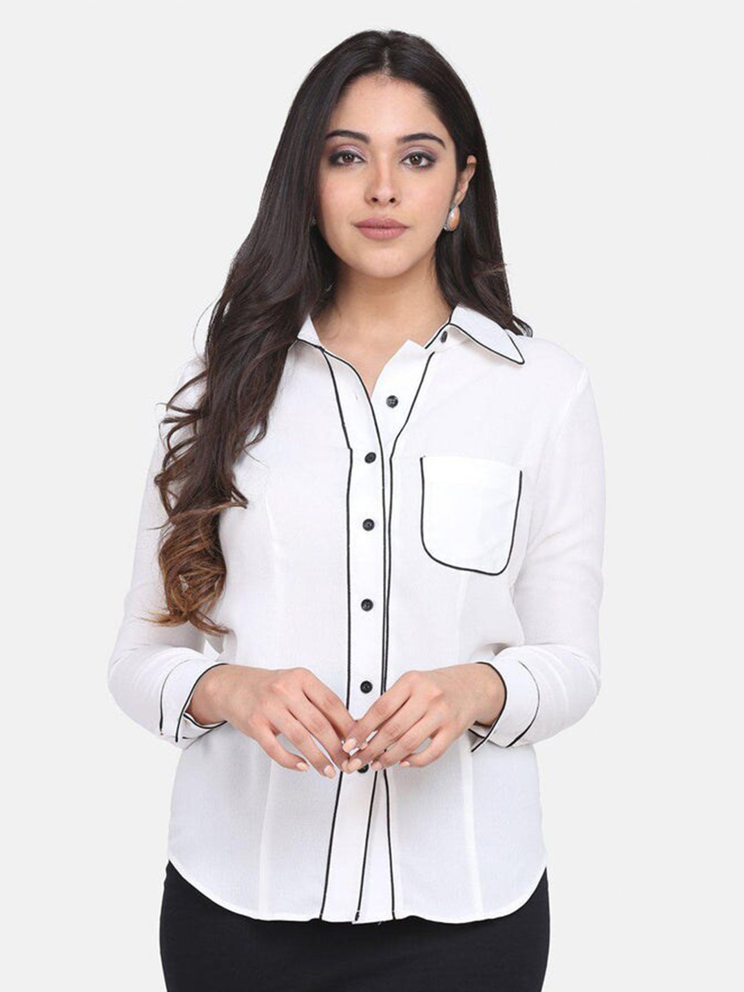 

PowerSutra Women Formal Shirt, White
