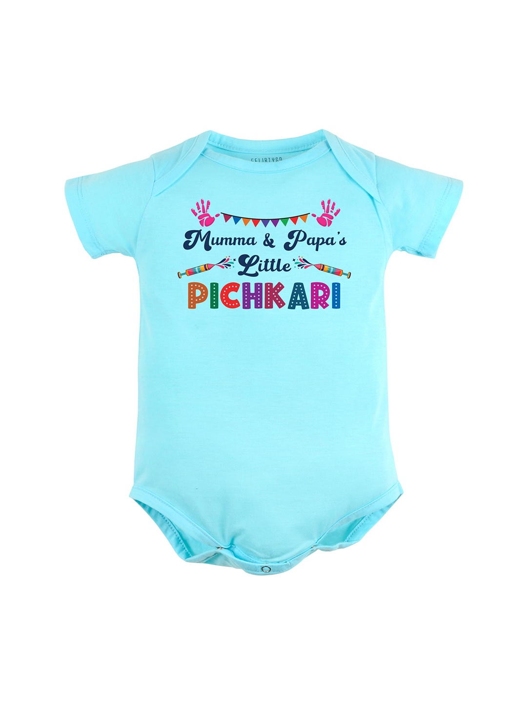 

FFLIRTYGO Infants Holi Printed Pure Cotton Bodysuit, Blue