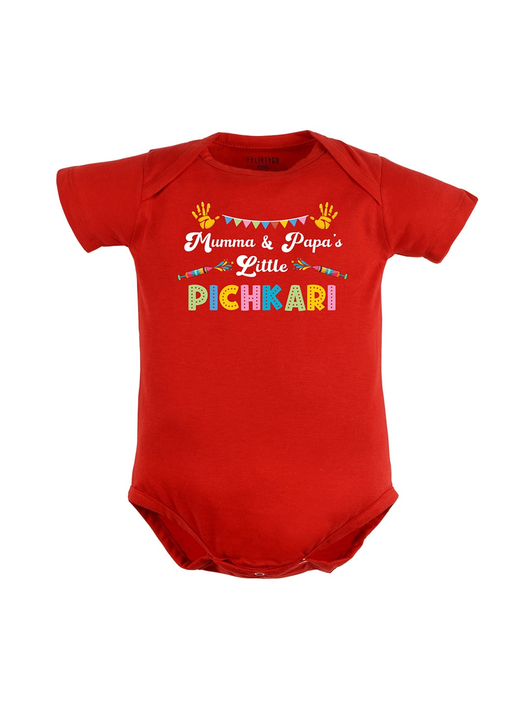 

FFLIRTYGO Infant Kids Printed Pure Cotton Bodysuit, Red