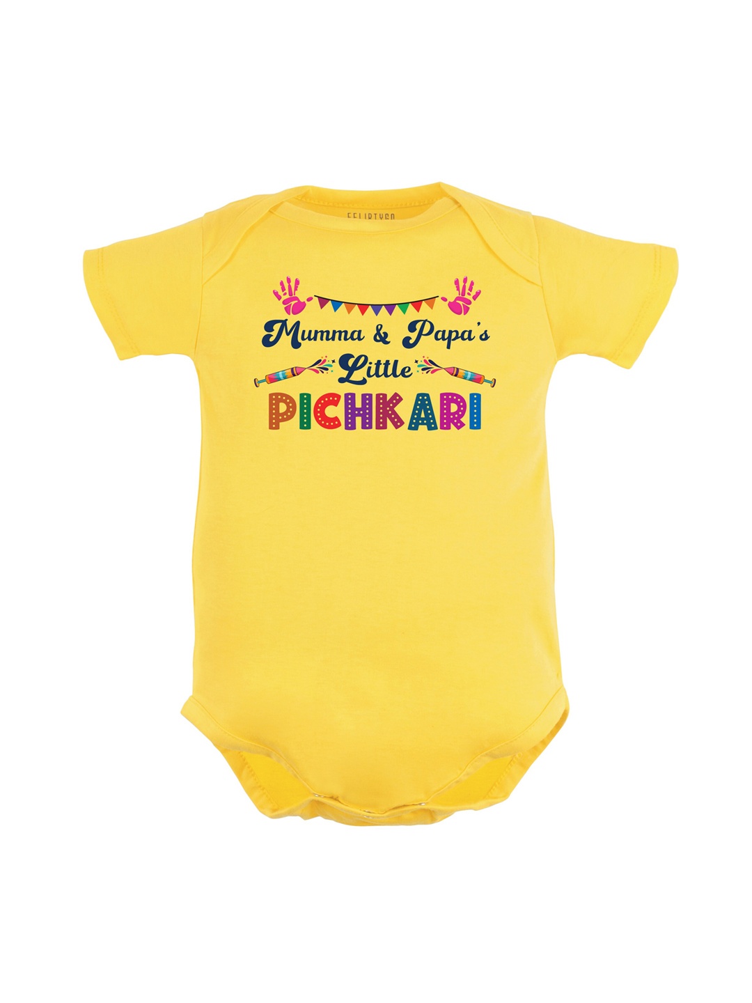 

FFLIRTYGO Infant Kids Printed Pure Cotton Bodysuit, Yellow
