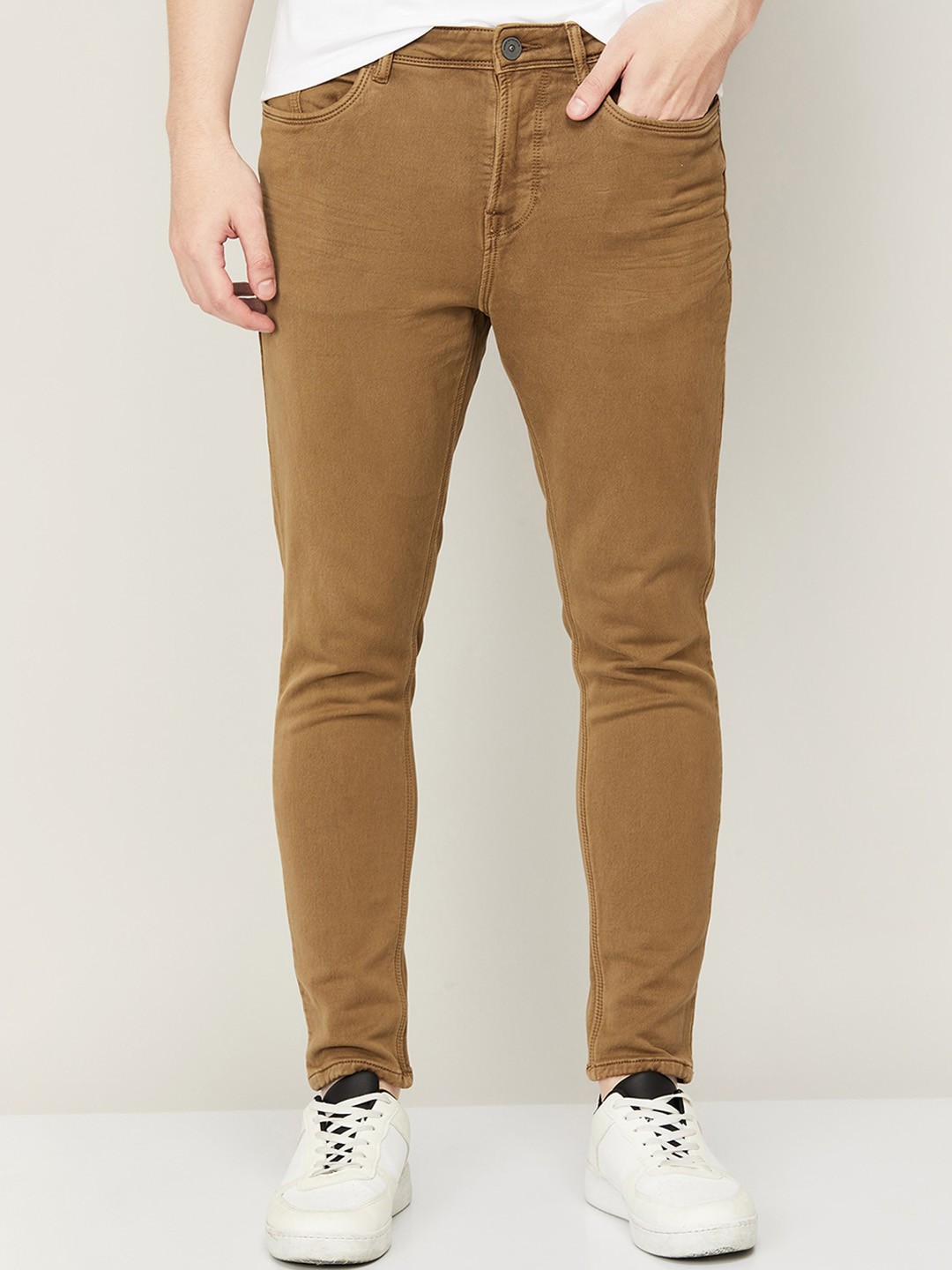 

Forca Men Stretchable Cotton Jeans, Khaki