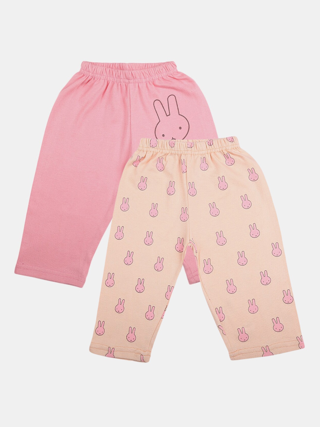 

V-Mart Infant Set Of 2 Printed Cotton Interlock Lounge Pants, Pink
