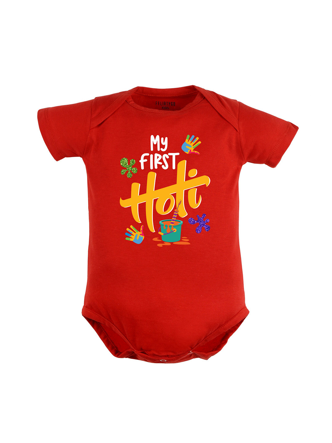 

FFLIRTYGO Infants Printed Pure Cotton Romper, Red