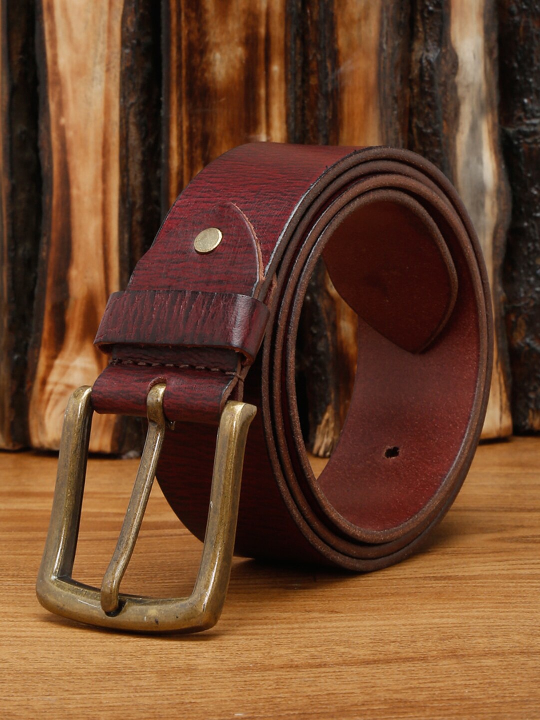 

LOUIS STITCH Men Premium Leather Casual Belt, Maroon