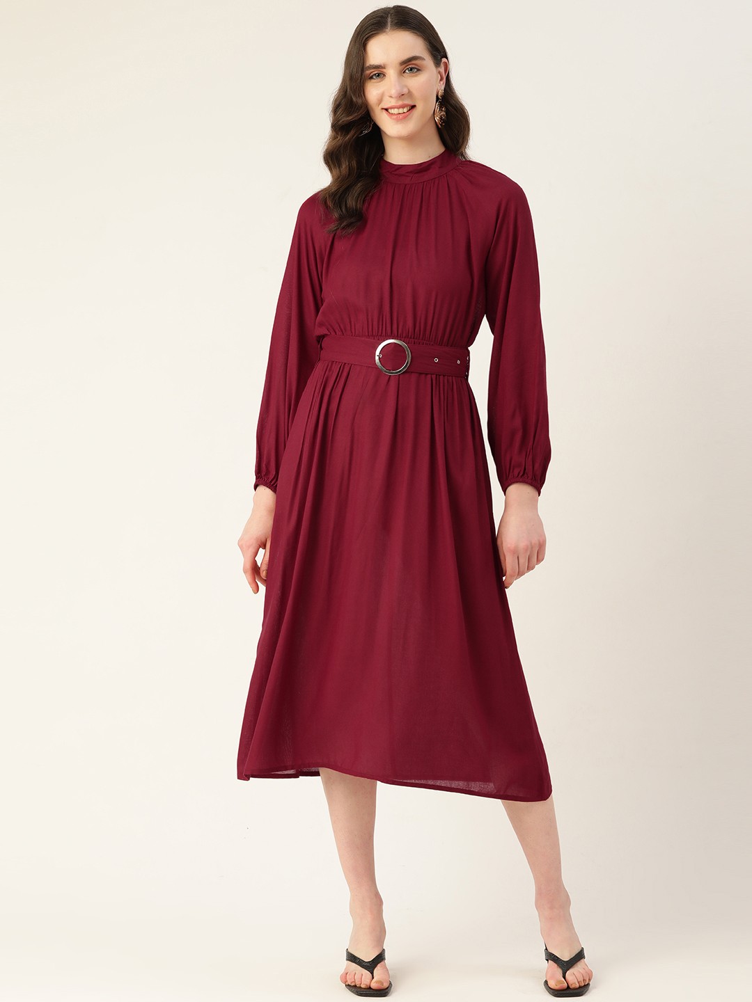 

Alsace Lorraine Paris A-Line Midi Dress, Maroon