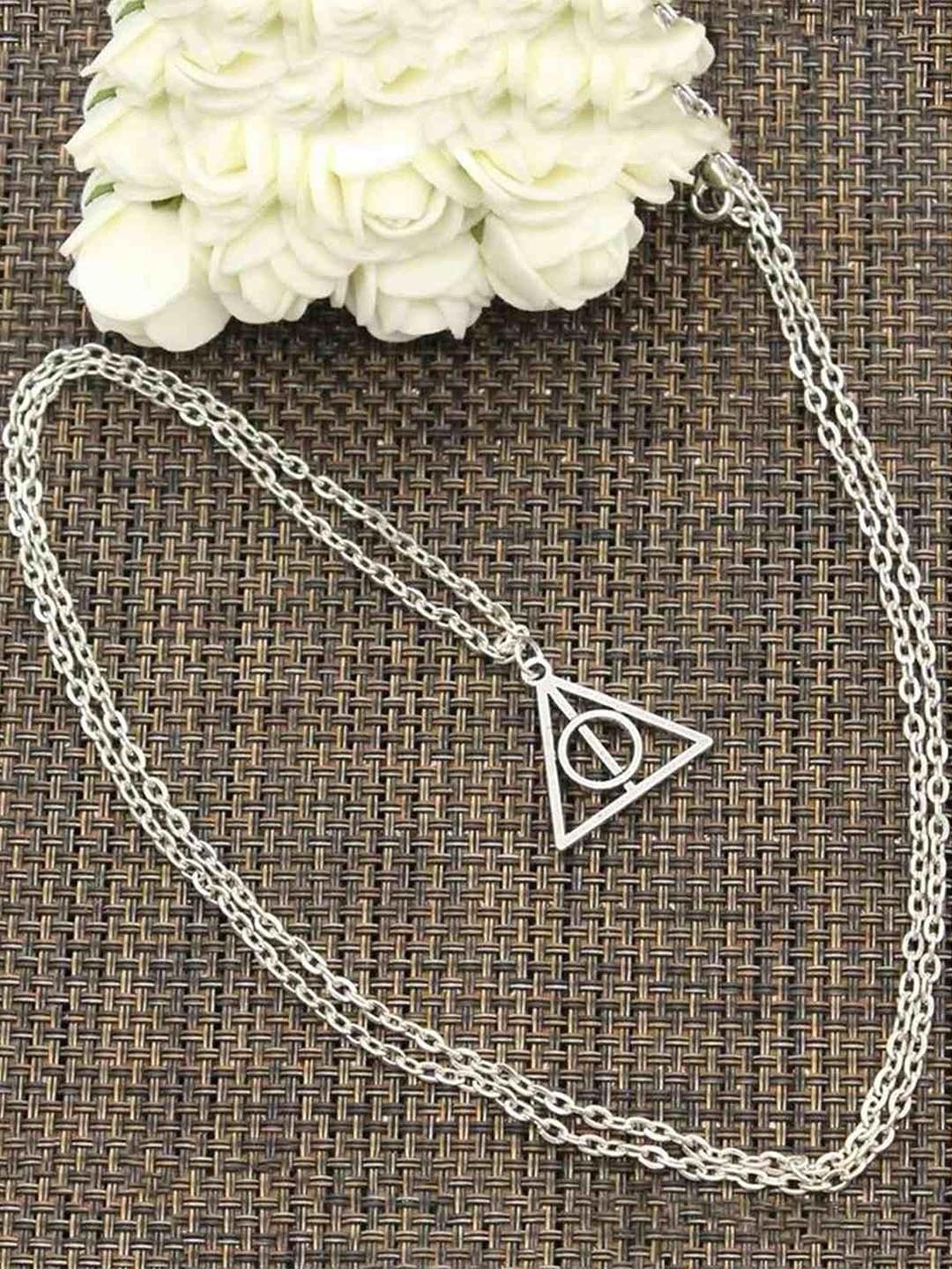 

Pinapes Women Silver-Plated Enamelled Necklace
