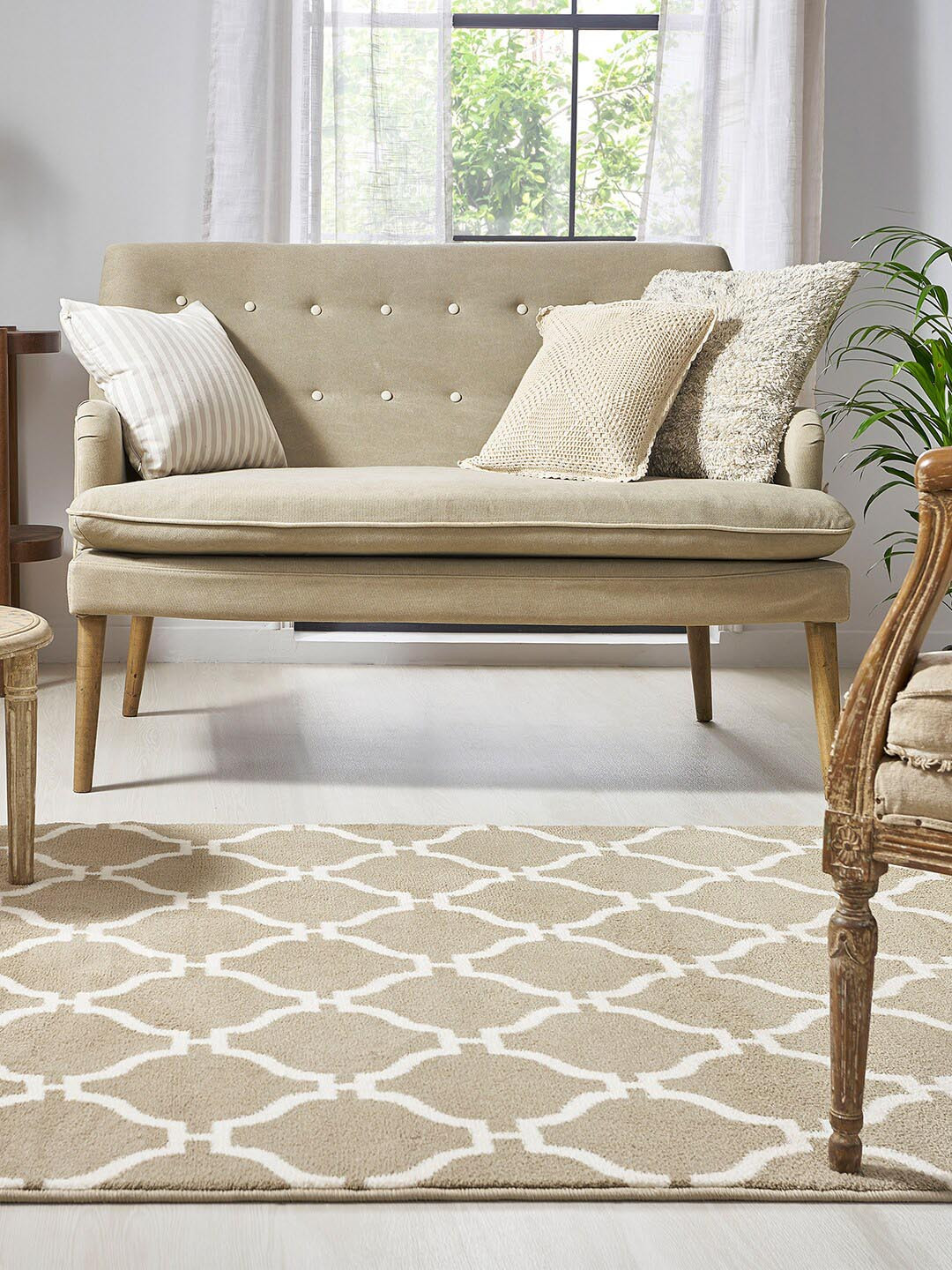 

MYTRIDENT Beige Ethnic Motifs Floor Mat