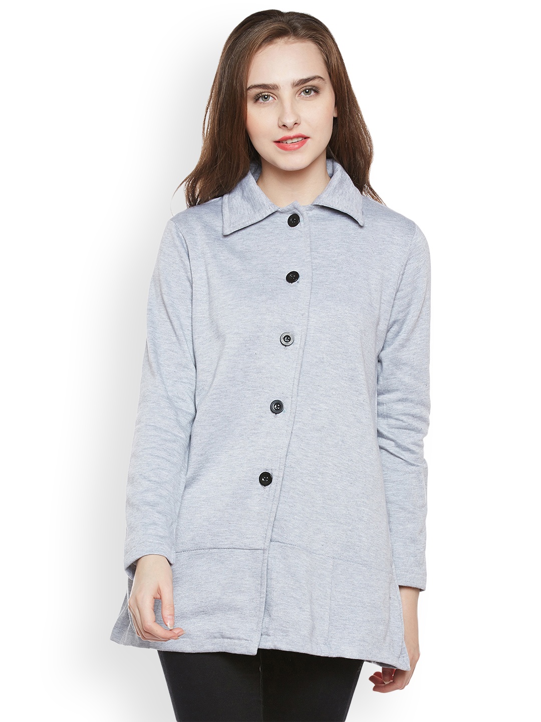 

Belle Fille Women Grey Melange Overcoat