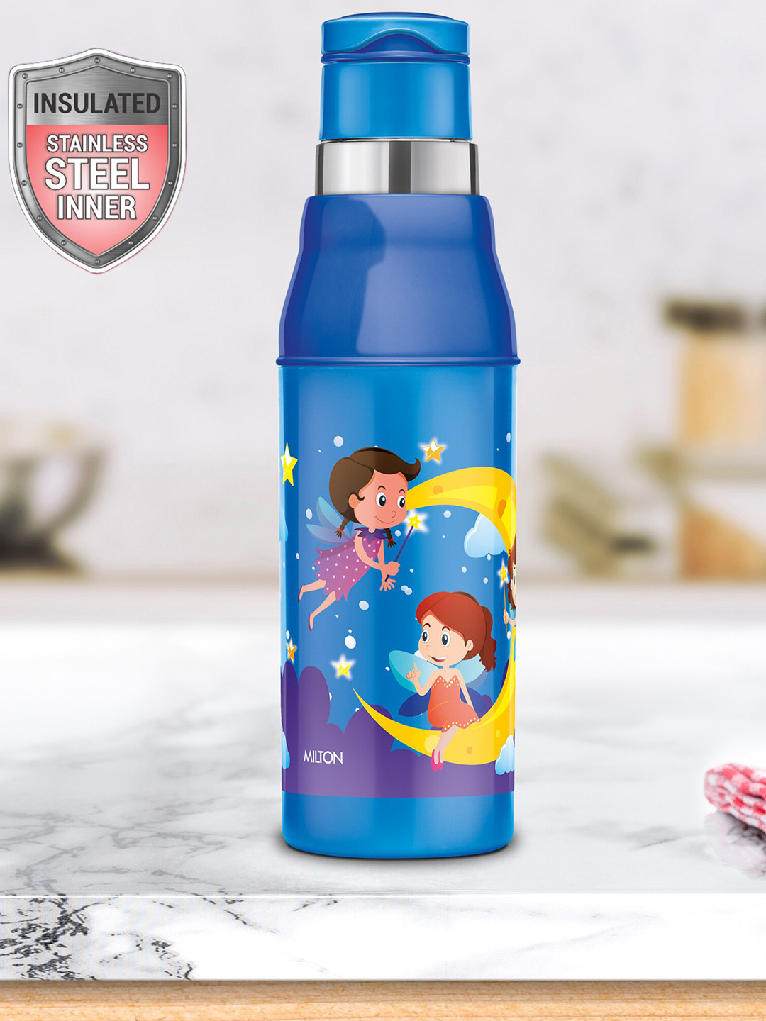 

Milton Kool Steelight 900 Cyan Blue Insulated & Inner Steel School Kids Water Bottle 660ml