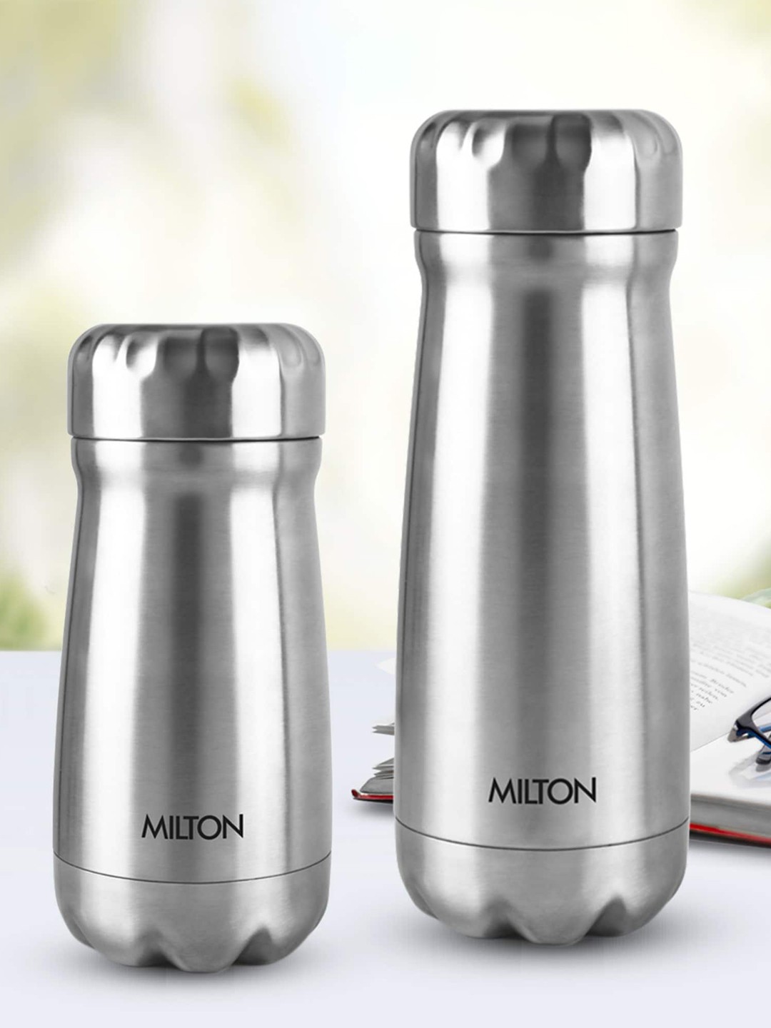 

Milton All Rounder 550 Thermosteel Hot and Cold Flask Water Bottle 510 ml, Silver