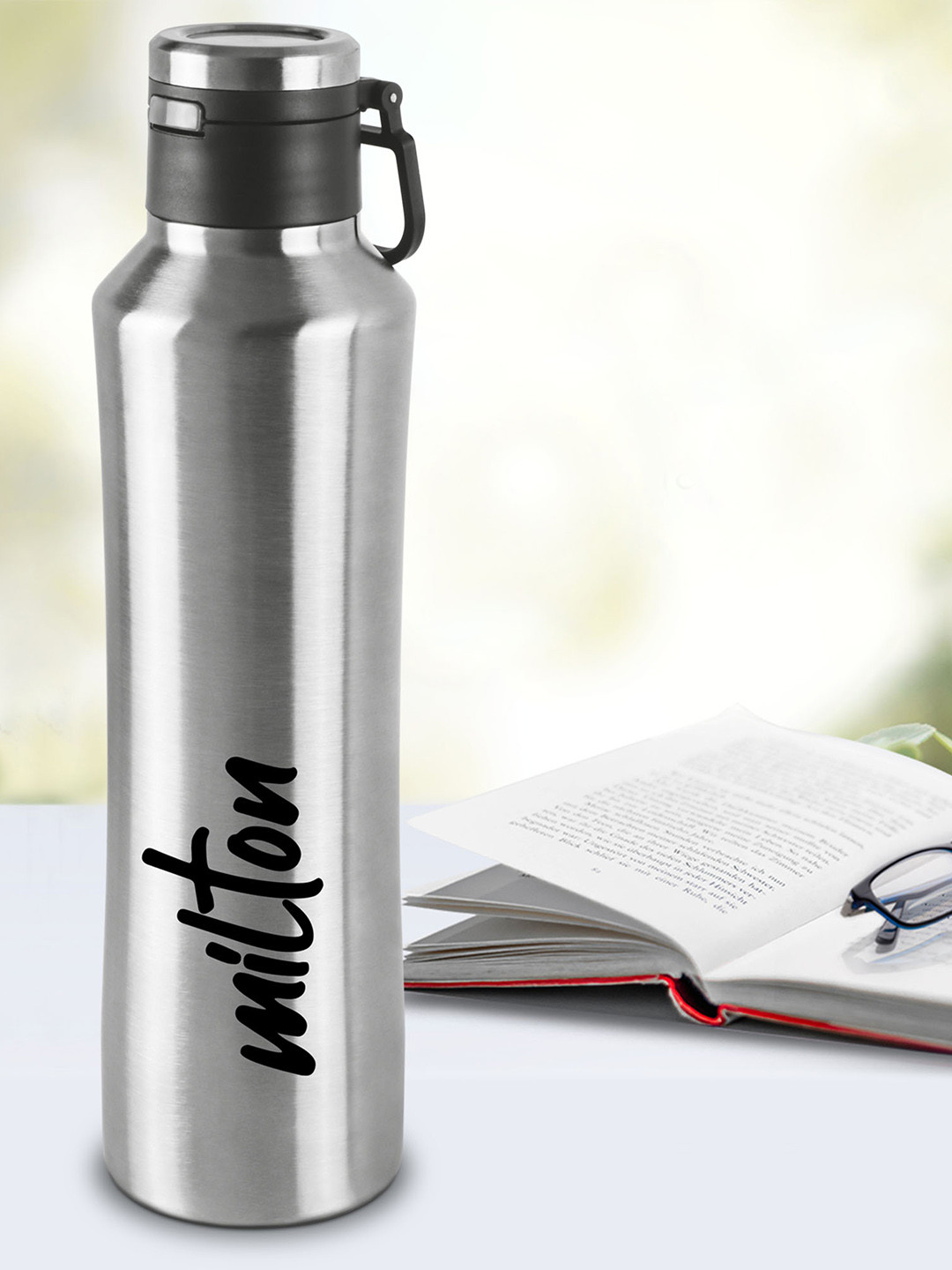 

Milton Gulp 1100 Thermosteel 24 Hours Hot or Cold Water Bottle 940 ml, Steel