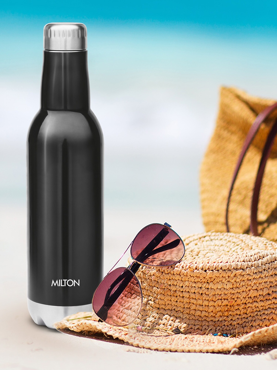 Milton Pride 600 Black Themosteel Hot and Cold Water Bottle 500 ml